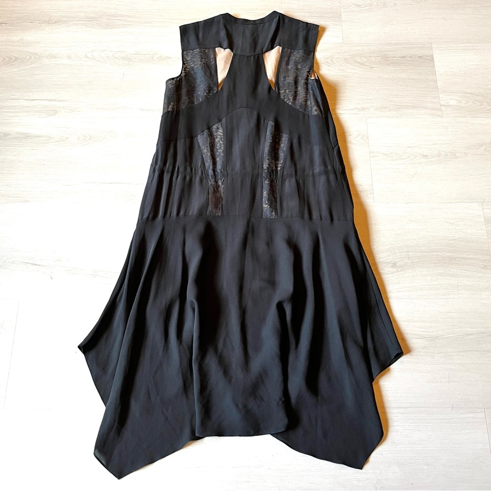 BCBGMAXAZRIA Runway The Keir Silk Midi Dress in Black Size XXS NWT Designer - Picture 4 of 7